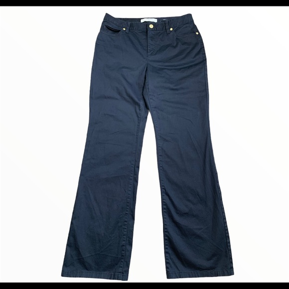 LIZ CLAIBORNE Jackie Straight Leg Trousers With Pockets Black Size 8 - Picture 6 of 12